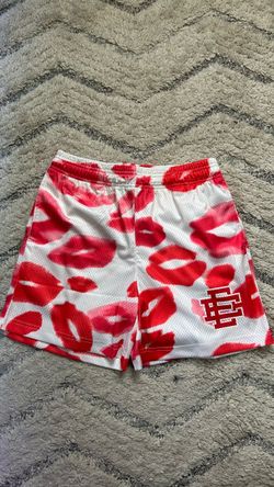 Eric Emanuel EE Mesh Shorts Red Lips Print Size Small