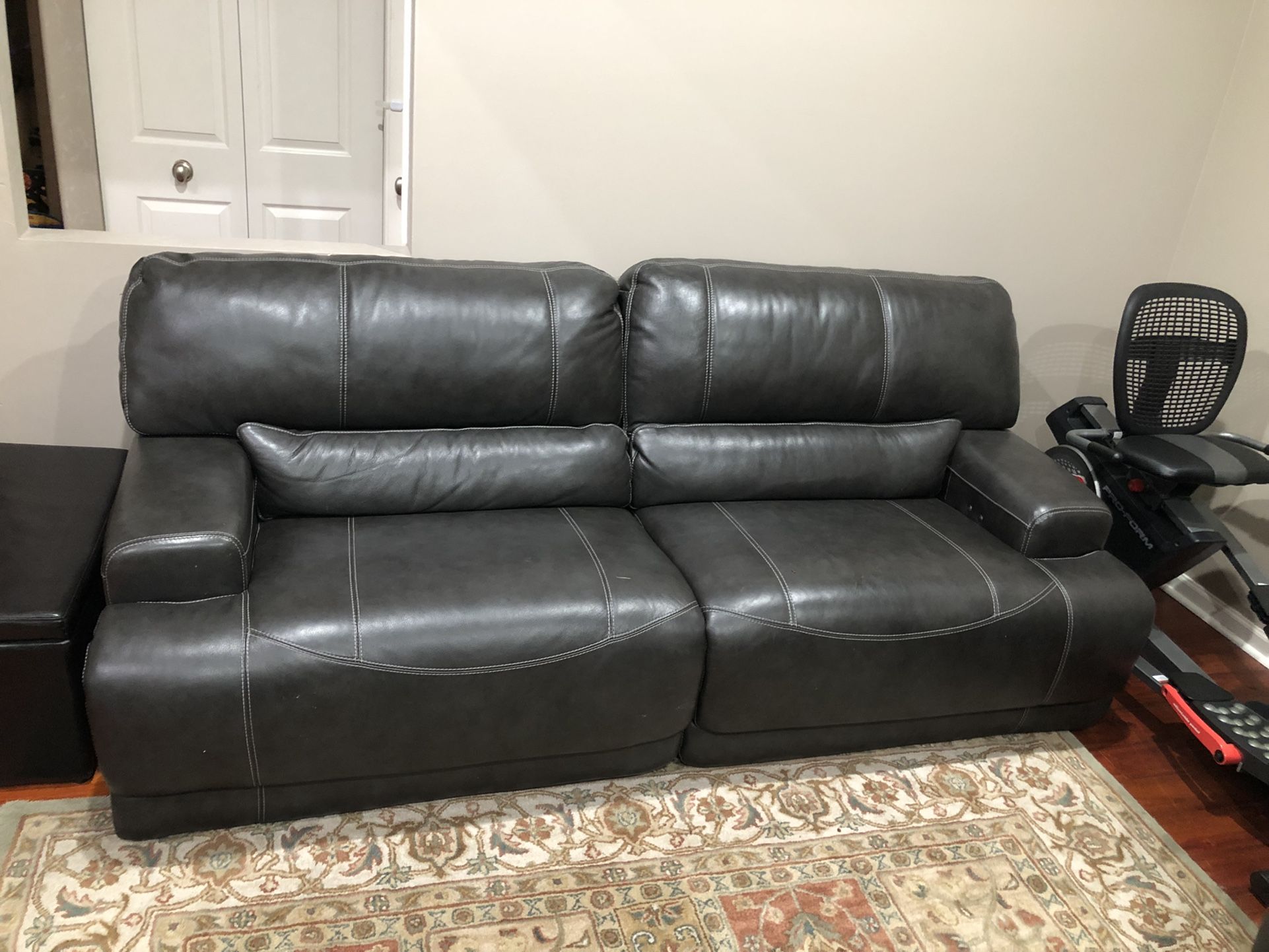 Like New Leather Power Reclining Sofas + Recliners