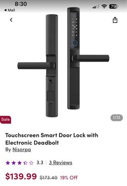 Nisorpa Touchscreen Smart Door Lock with Electronic Deadbolt