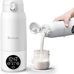 Portable Bottle Warmer for Travel - 17oz Bottle Warmer with 2-Min Heating, Precise Temp Control (98°F-158°F) & IPX6 Waterproof Design | Milk Warmer, B
