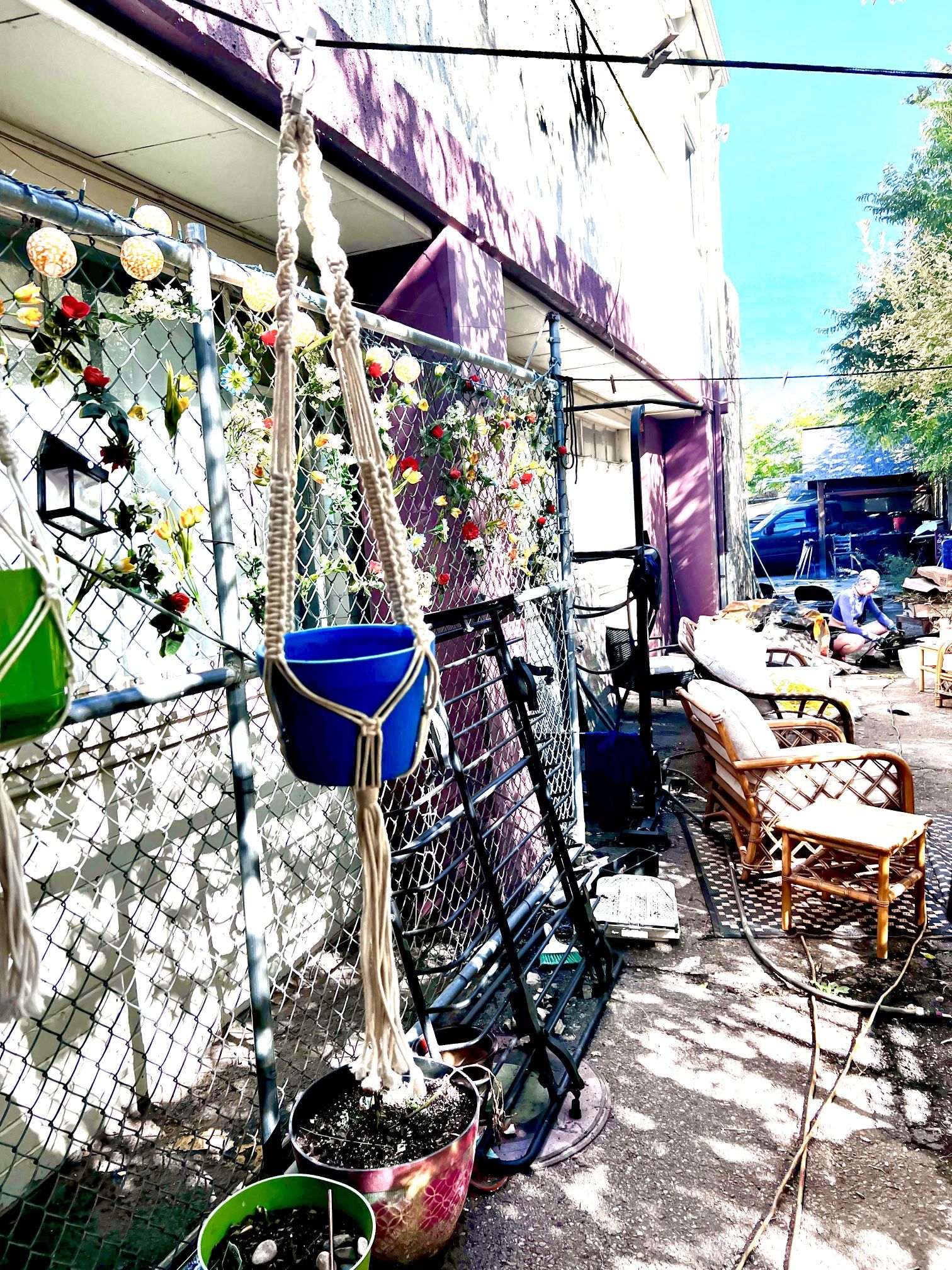 White Braided Macrame Plant Hanger