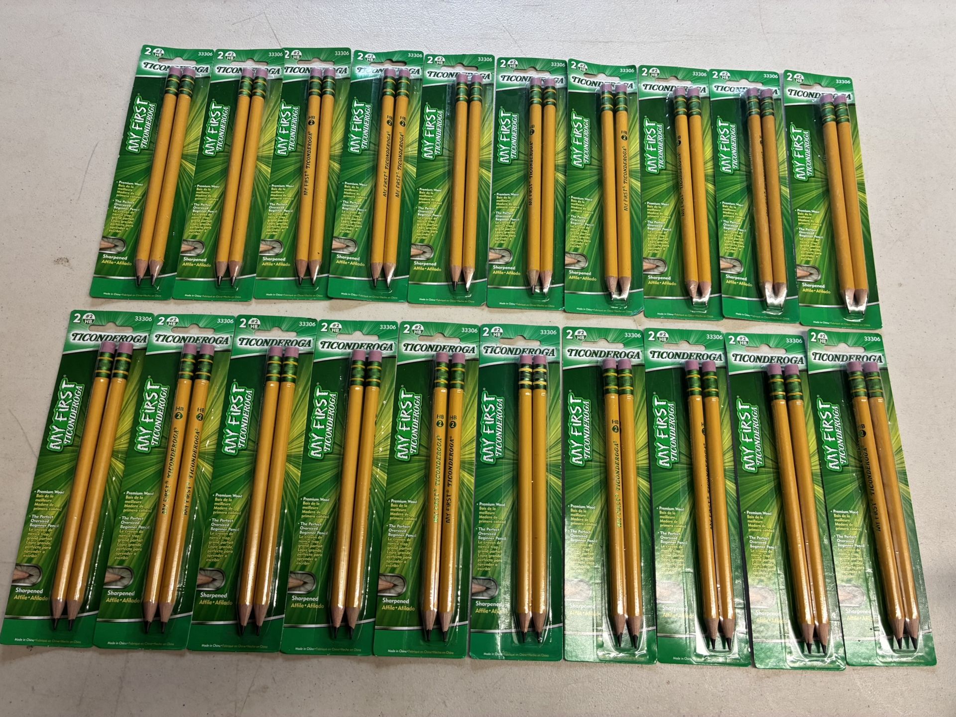 Lot Of 20 packages - Dixon My First Ticonderoga #2 HB Premium Wood Beginner Pencils, 2 Pack (33306)