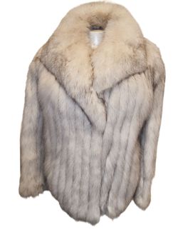 Vintage Women's Natural Blue Fox Fur Coat by Saga Fox Origin Norway Large L