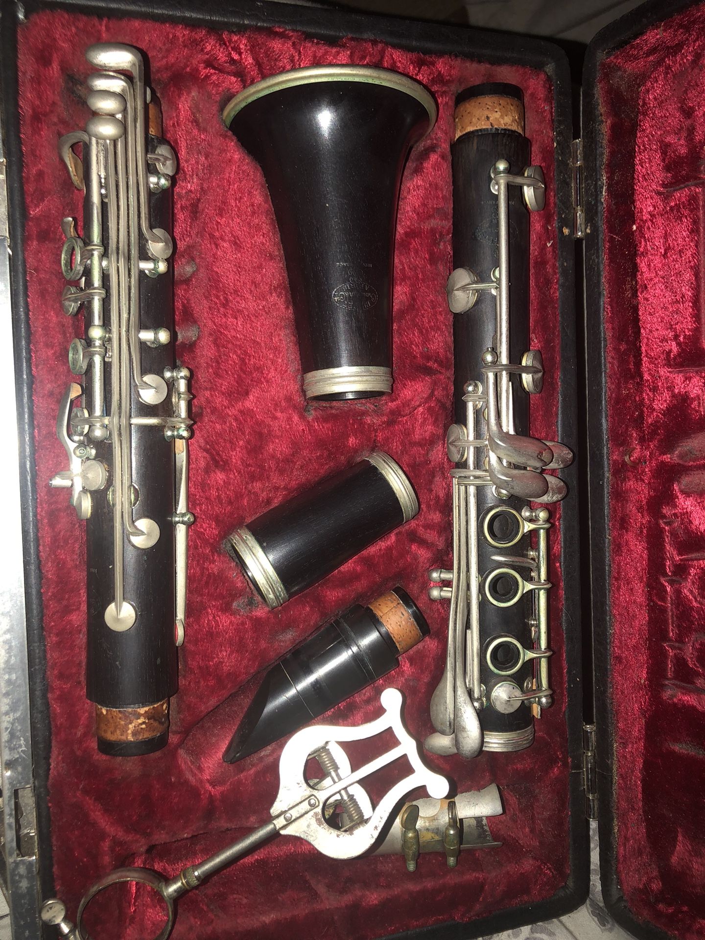 Vintage buffet Crampon R-13 1976-77 W/ Engraved Vandoren B45 Mouth Piece