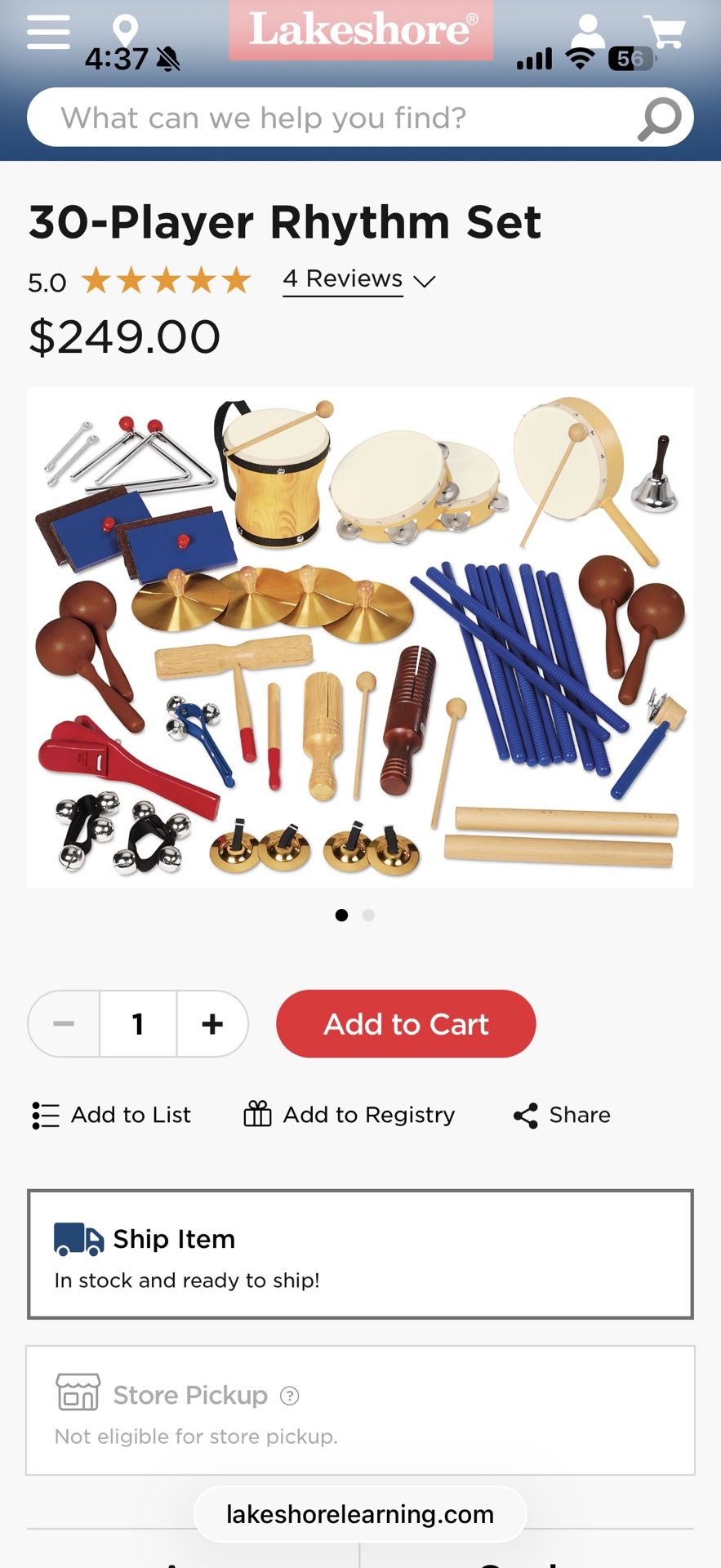 LakeShore 30 Player Rhythm Set 