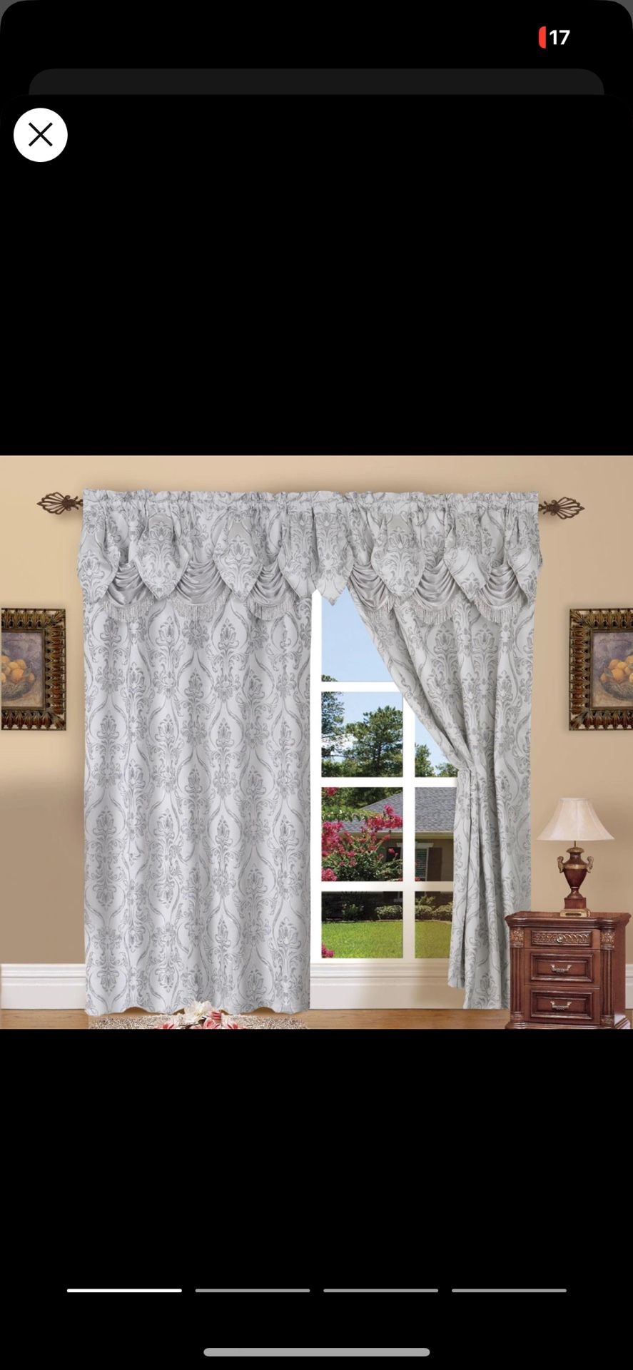 Penelopie Jacquard Look Curtain Panels Set 54”w X 84”L