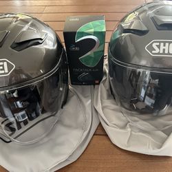 2 Shoei J-Cruise Helmets w/ Pact Talk