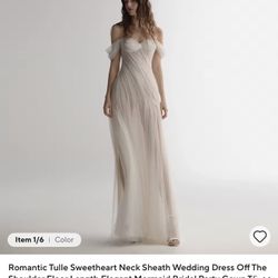 Romantic Tulle Sweetheart Neck Sheath Wedding dress