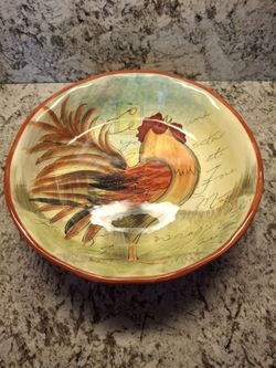 Large Bowl Certified International Susan Winget Rooster