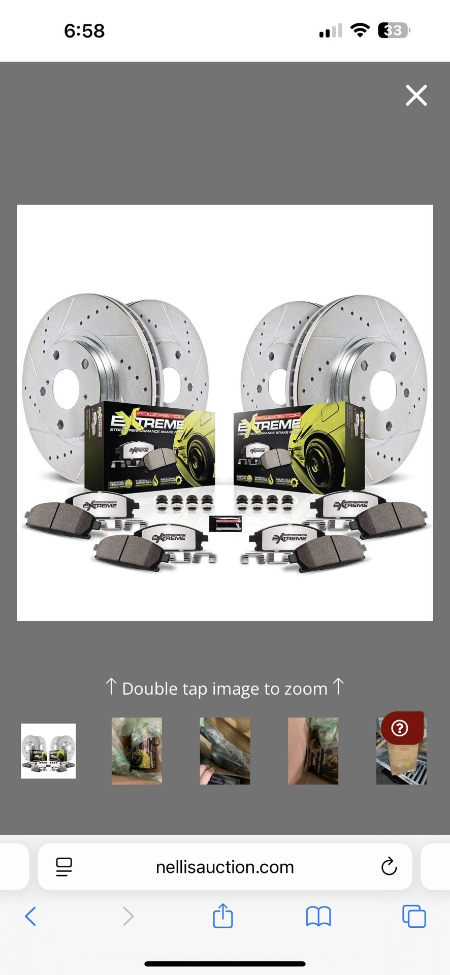Power Stop Brake Kit For 2015-2022 Ford Mustang [Model Specific] Front And Rear Z26 Carbon-Fiber Brake Pads With Drilled And Slotted Brake Rotors Repl