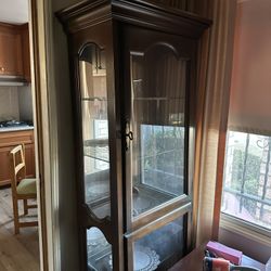 Solid Wood Glass Curio Cabinet – Tall Narrow Display Case