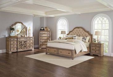 Queen Bed in Solid Wood with 2 Storage Drawers $699- Best Prices!