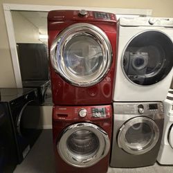 Samsung Burgundy Front Load Set