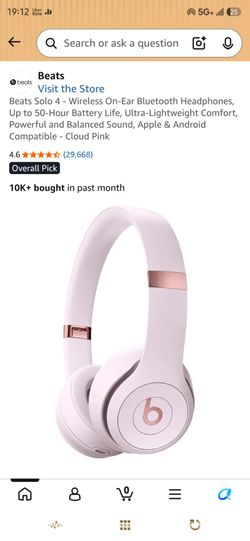 Beats Solo 4 Wireless On-Ear Headphones – Cloud Pink