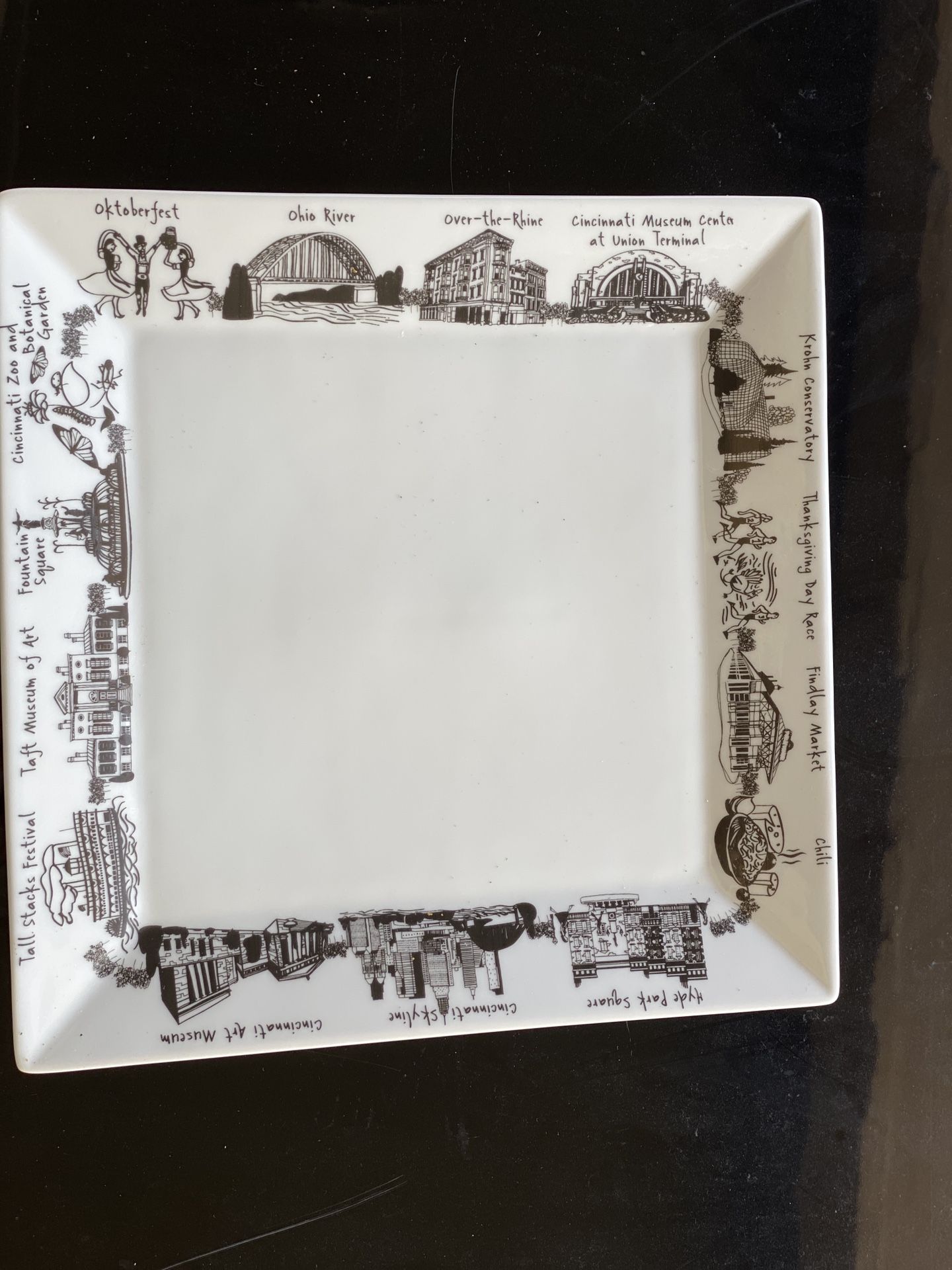 Ceramic plate - Cincinnati theme