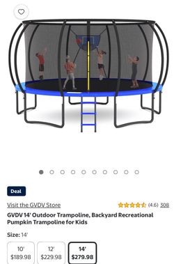 Gvdv outdoor 14’ kids trampoline