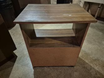 Wooden Side Table with Open Shelf