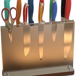 Magnetic Knife Block Holder Stainless Steel Knife Block Without Knives Powerful Double Side Kitchen Knife Holder