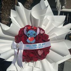 Will You Be My Valentine Stitch 24 Rose Bouquet