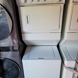 Whirlpool 27" Wide Apartment Size Top Load Washer And Gas Dryer Set Laundry Center Single Unit Stacked Stackable 