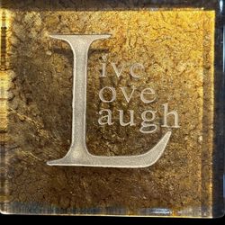 Vintage Art Glass 1985 Foil Paperweight With Positive Message