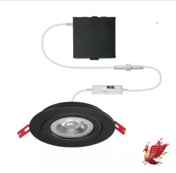 Commercial Electric 4 in. Adjustable CCT Dimmable Integrated LED Spot Canless Recessed Light for Kitchen Bathroom Living Room,Matte Black