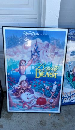 Framed Original Posters from Disney Movie Studios- 101 Dalmatians, jungle book, beauty and the beast, prince and the pauper, rollercoaster (Jessica)