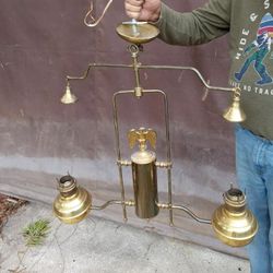 Antique oil lamp Fixture, Up-cycled To Elextric