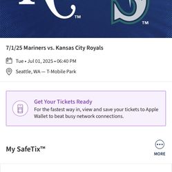 seattle Mariner tickets 7/1 6:40