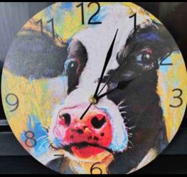 Colorful Cow Wall Clock