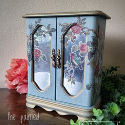 Refinished Jewelry Armoire Box 