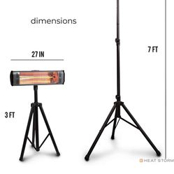 Heat Storm HS-1500-TT Infrared, 13 ft Cord, Tripod + Heater