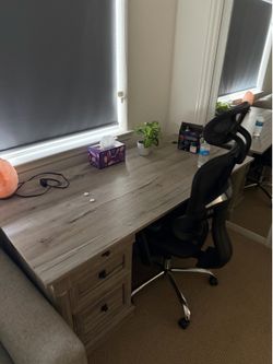 desk and chair
