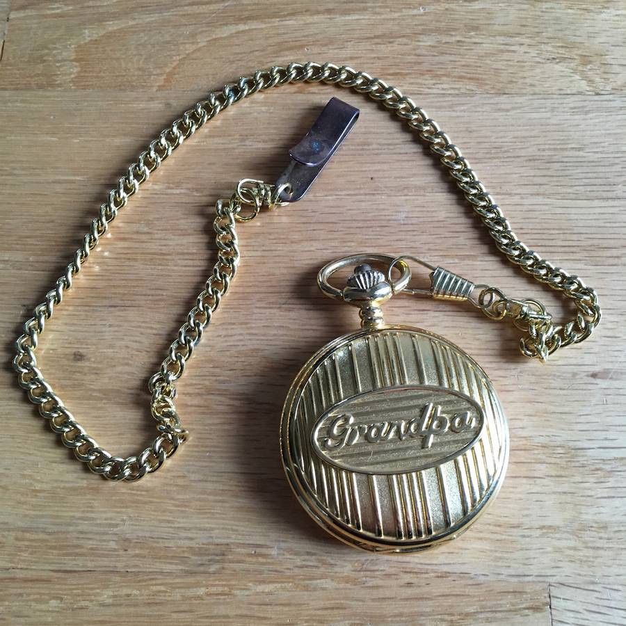 Grandpa Gold Tone Pocketwatch with chain