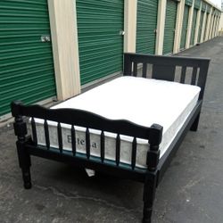TWIN BED FRAME WITH BOARD AND MATTRESS 