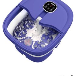 HOSPAN Collapsible Foot Spa Electric Rotary Massage, Foot Bath with Heat, Bubble, Remote, and 24 Motorized Shiatsu Massage Balls. Pedicure Foot Spa fo