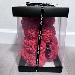 Rose Teddy Bear 10 inch Red Flower Bears