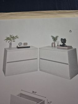 Set of white nightstands