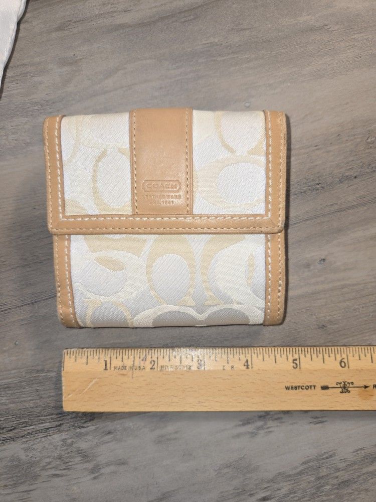 Coach C Brown Trifold Wallet