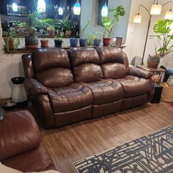 Leather Recliner Sofa
