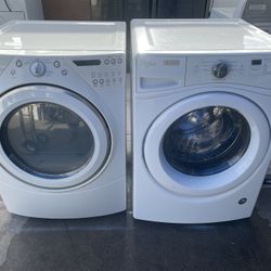 White Whirlpool Washer And 220 Volt Electric Dryer