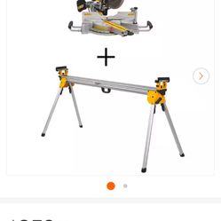 DEWALT 15 Amp Corded 12 in. Double Bevel Sliding Compound Miter Saw and Heavy Duty Miter Saw Stand with Wrench & Material Clamp