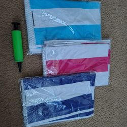 NEW IN SEALED PACKAGES. 3 HAMMOCK POOL FLOATS W/; HAND PUMP. SEE PHOTOS. CASH, PICKUP ONLY