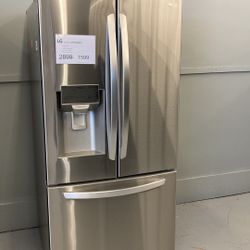 24.50 cu. ft. 3-Door French Door Refrigerator in PrintProof Stainless with Ice and Water Dispenser and Slim Door Ice
