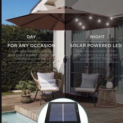 10Ft Patio Umbrella with Led Lights