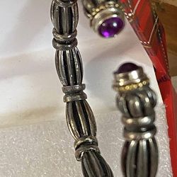 Pulsera caña stainless piedras joyería antigua