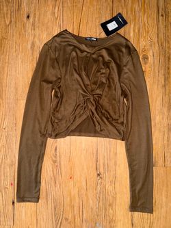Brown Longsleeve Crop Top
