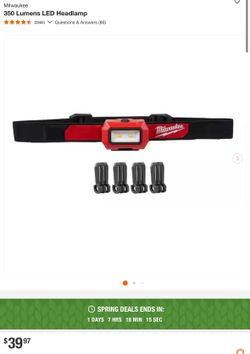 Milwaukee 350 Lumens LED Headlamp