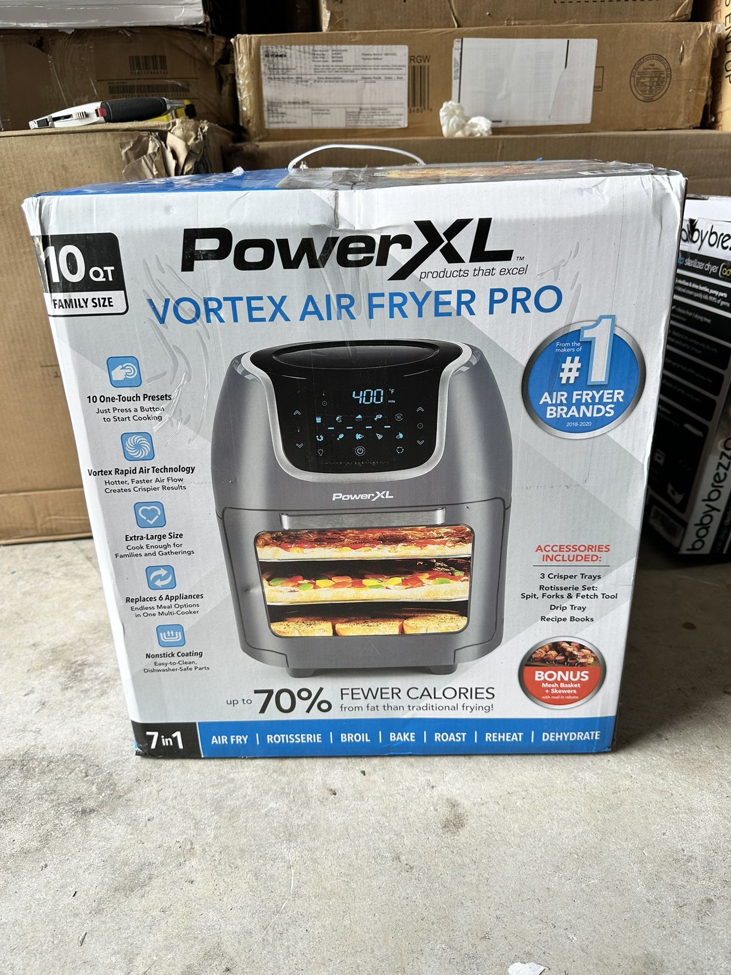 PowerXL 10 qt. Vortex Air Fryer Pro in Slate