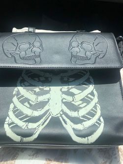 Black Skeleton Skull Crossbody Bag